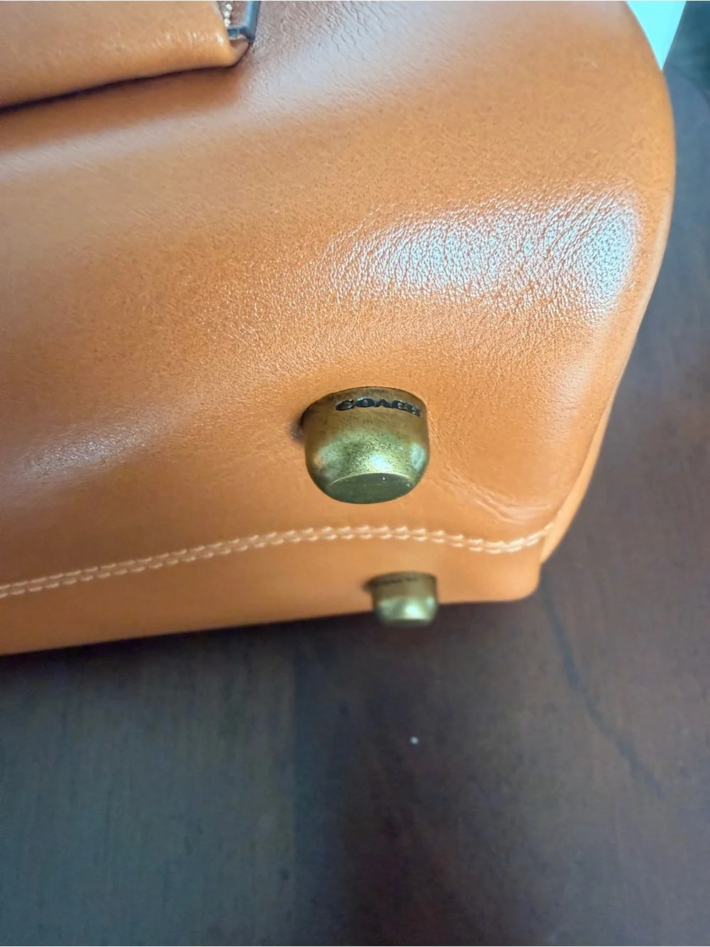 Coach Large Twin Turnlock Satchel in Toffee with Brass Hardware - NWOT